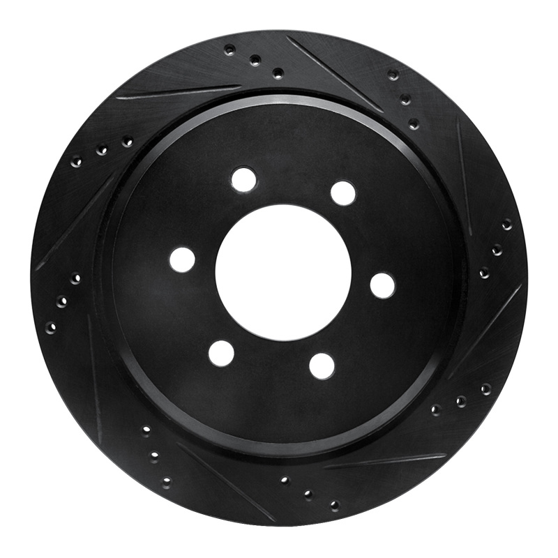 Ford Expedition Brake Rotor (1) - Rear Right - R1 Concepts - Drilled & Slotted - Black - `02-`06